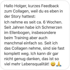 Feedback Collagile Ellbogenschmerzen