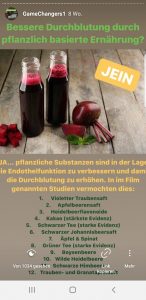 Veganismus Game Changers der Durchblutung