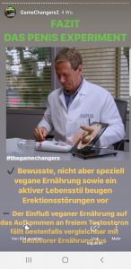 Veganismus nicht Game Changers Potenz